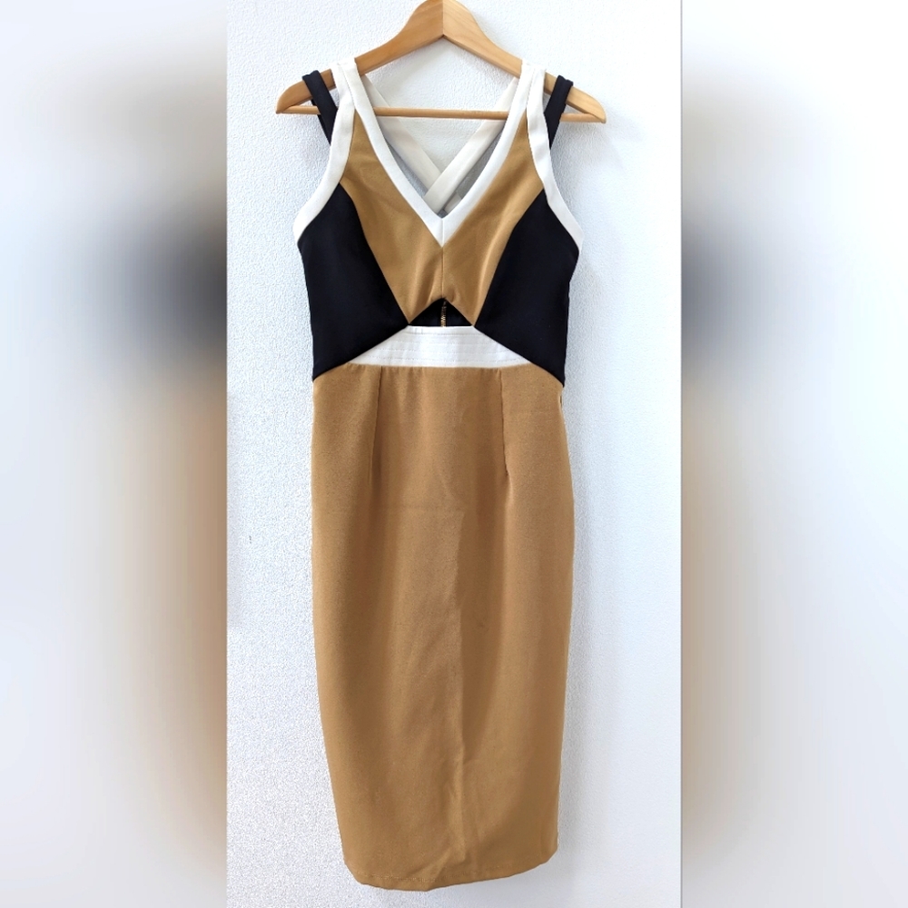 River Island Tan And Black dress